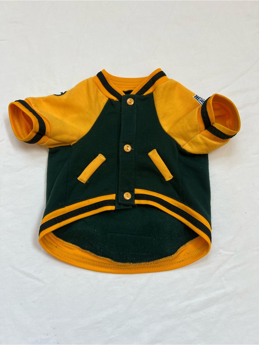 Green Bay Packers Pet Bomber Jacket NFL Shirt for Dogs & Cats MEDIUM Green Gold